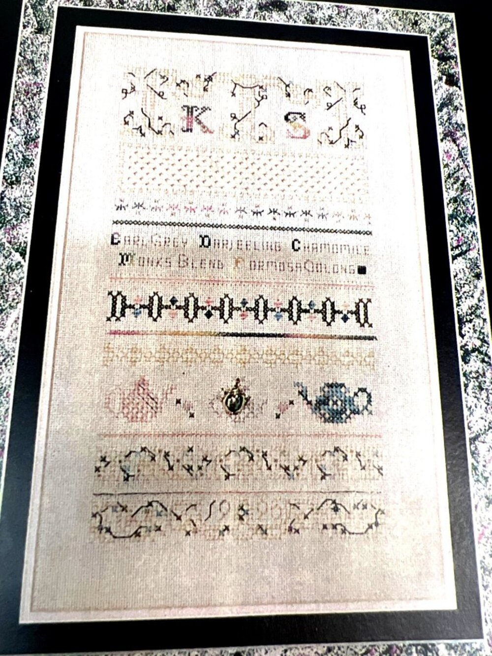 Tea For Two Cross-Stitch Pattern By Charland Designs Inc. 1995 Sampler Chart Wit